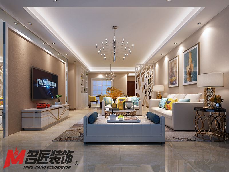 河源市龍光城現(xiàn)代簡(jiǎn)約風(fēng)格三居室裝修案例