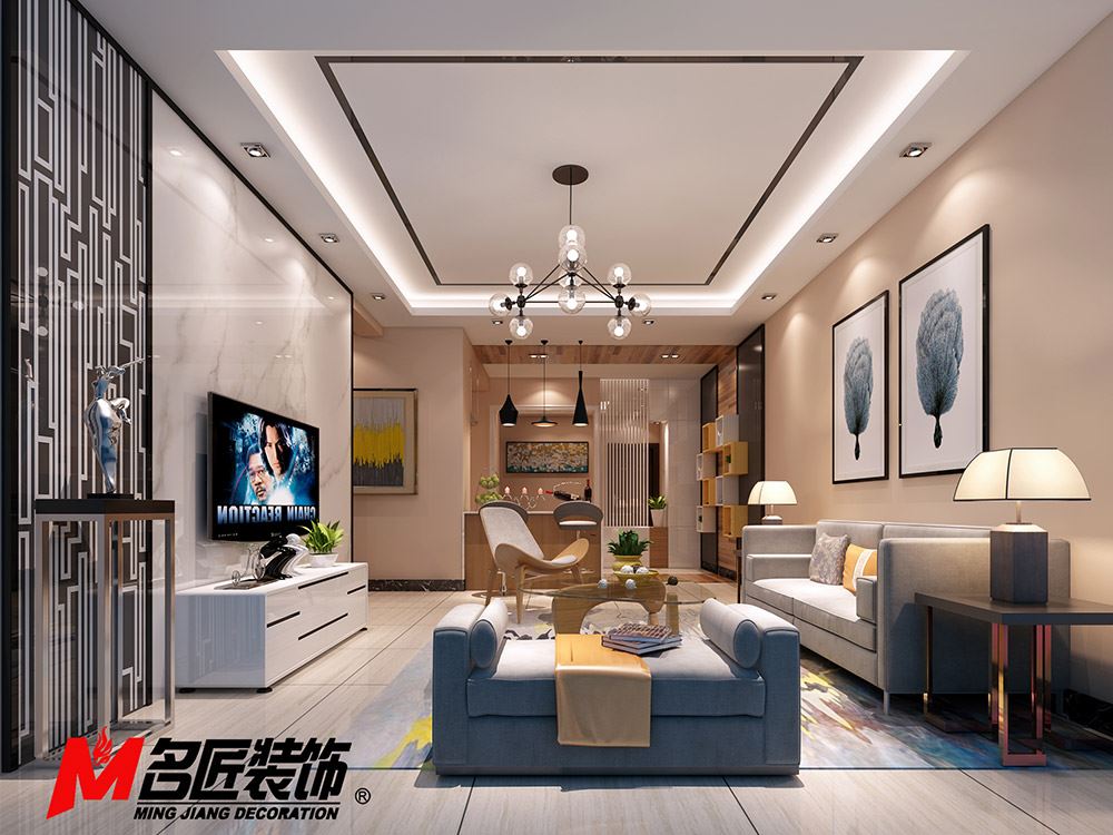 河源市東江首府現(xiàn)代簡約風(fēng)格三居室裝修案例